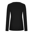 thumbnail image 4 of Annhoo Long Sleeve Shirts for Women Fall V Neck Criss-Cross Knit Ribbed Tops Stretch Slim Tight Blouse Tees, 4 of 6