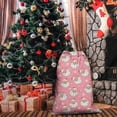 thumbnail image 5 of Christmas Bags Drawstring,Pink Christmas Santa Pattern Large Xmas Christmas Gift Bags,Reusable for Xmas and New Year Party Favors and Supplies,27.6" X 19.7", 5 of 6
