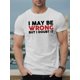 thumbnail image 1 of [Puedo estar equivocado, camiseta de verano] Camiseta de verano, puedo estar equivocado, camiseta de manga corta para hombre, camiseta deportiva de ocio, 1 of 5