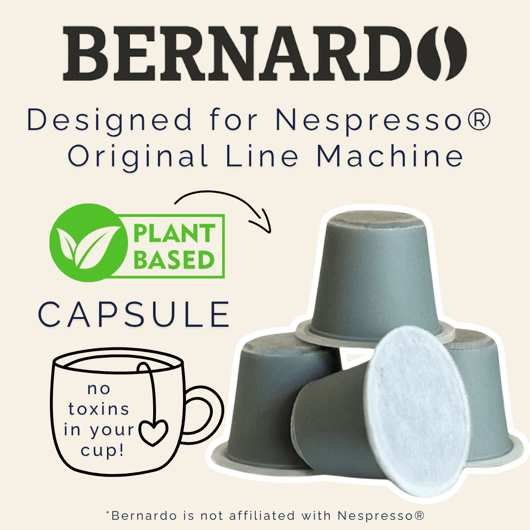 USDA Organic Bernardo  FORTE 9/10 Strength Espresso Coffee Pods, Compatible with Nespresso Original Machines.  Biodegradable, Home Compostable Capsules. 100 Pods