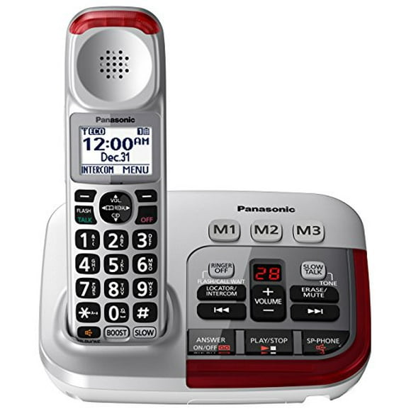 PANASONIC Amplified Cordless Phone with Digital Answering Machine - KX-TGM450S - 1 Handset (Silver)