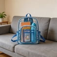 thumbnail image 5 of AYktou Clear Backpack for Stadium Approved, 10×5×14 Inch PVC Waterproof Clear Bag with Adjustable Straps & Mesh Side Pocket, Transparent Backpack Daypack for Concerts, Sports, Games, Festivals, 5 of 6