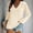 Beige, variant on Women's Long Sleeved T Shirt Retro Shirt V Neck Loose Thin Breathable Womens Top Spring Summer White