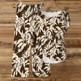 thumbnail image 5 of Guluxicc 2 Piece Women's Outfit Sets Short Sleeve Crew Neck Side Tie Top with Floral Print Wide Leg Pants Casual Lounge Matching Sets, 5 of 5