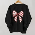 thumbnail image 6 of Valentines Day Pullover Sweatshirts Women Cute Heart Graphic Valentine Sweater Tops Casual Funny Long Sleeve Shirts, S Black, 6 of 6
