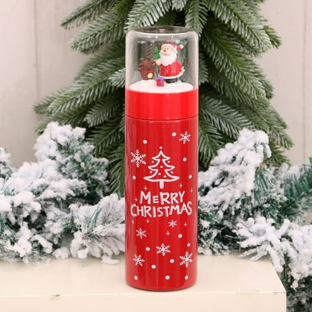 

AnuirheiH Christmas Stainless Steel Thermos Double-Wall Vacuum Insulated Water Bottle for Travel Camping Coffee Thermoses Keeps Liquid Hot or Cold Leak Resistant