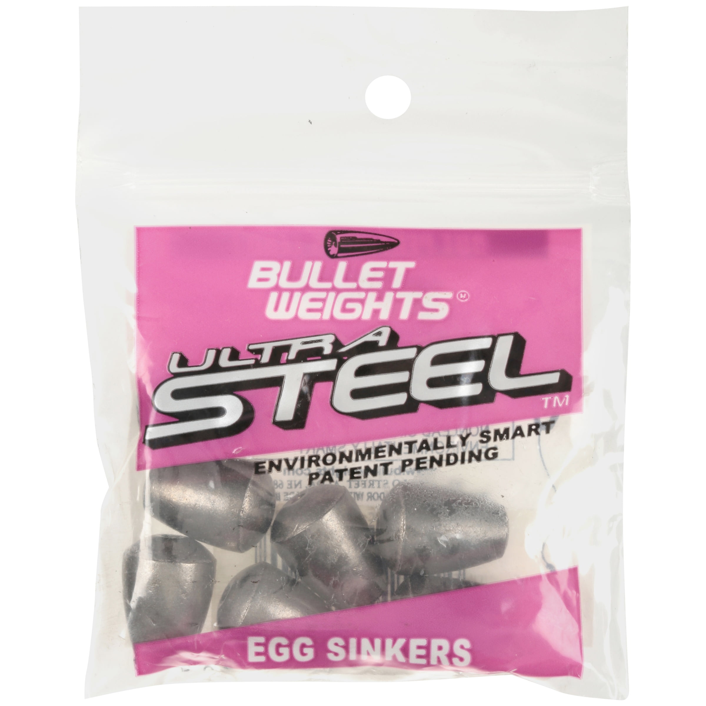 (6 pack) Bullet Weights® USEG8-24 Ultra Steel™Egg Sinker Size 3/8 oz Fishing Weights