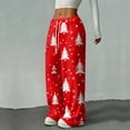 thumbnail image 5 of Hearthz Pajama Pants Fuzzy Christmas Winter Fuzzy Elastic Waist Wide Leg Lounge Pants with Pockets Fall Winter Warm Pj Bottoms for Women, 5 of 6