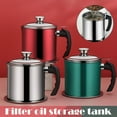 thumbnail image 2 of CAROOTU 3 in 1 Kitchen Stainless Steel Oil Filter Strainer Colander Reuse Fry Oil Can Pot Home, 2 of 7