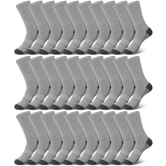 Smilooen 15 Pairs Athletic Socks Breathable Crew Moisture Wicking Sport Running Socks for Men Size 6-12
