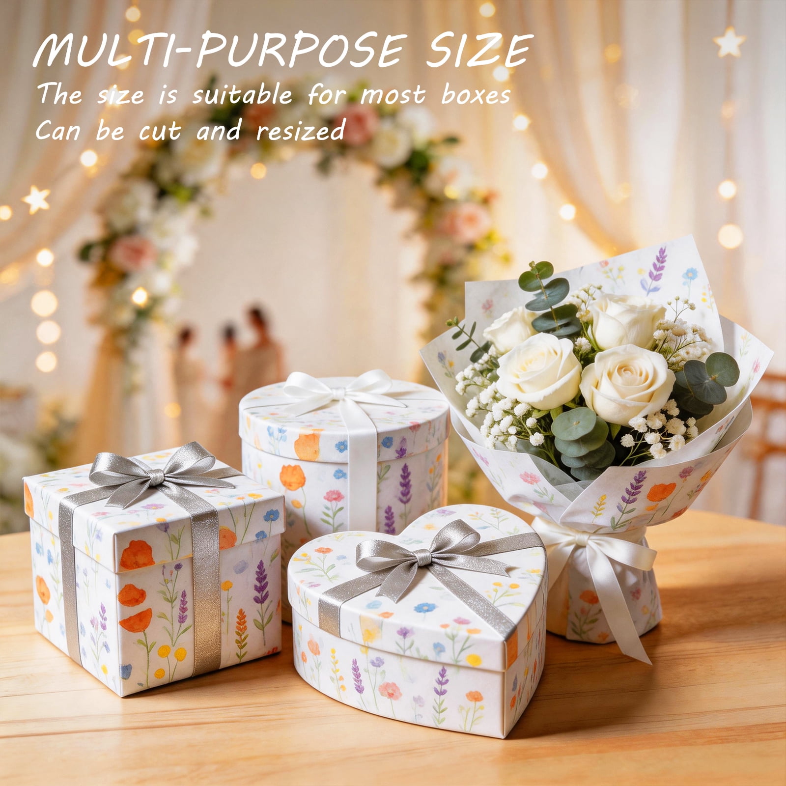 200 Sheets Tissue Paper Vintage Wildflower for Gift Bags Birthday Party Flower Decoration 20x14 in