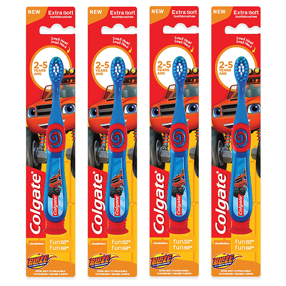 Pack of (4) Colgate Kids Blaze Toothbrush with Soft Bristles and