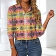 thumbnail image 6 of felwors Women's Dressy Casual Blouses Business Work Tops 3/4 Sleeve V Neck Pleated Shirts 2026 Spring Summer Outfits (Pink, S), 6 of 8