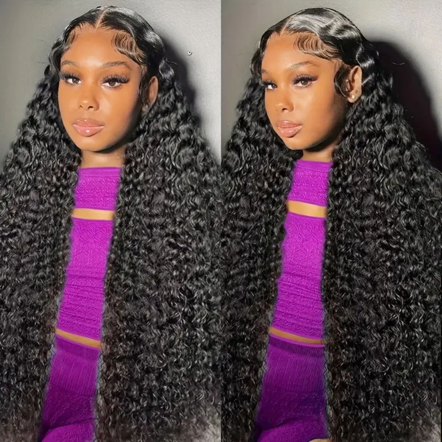 13x6 Deep Wave Lace front Wigs Human Hair Pre Plucked Deep Curly Human Hair Wigs for Women Glueless Deep Wave Frontal Wig Curly Lace Front Wig with Baby Hair 36Inch