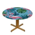 thumbnail image 3 of RUIYC  Flamingo Round Fitted Table Cover, Round Fitted Tablecloth with Elastic, Table Cloth Round Cover, Elastic Tablecloth for Round Tables, 3 of 7