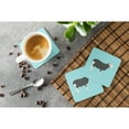 thumbnail image 3 of Carolines Treasures BB8144FC Herwick Sheep Blue Check Foam Coaster, Set of 4, 3 of 3