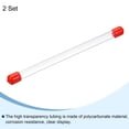thumbnail image 3 of Clear Rigid Tube Round Plastic Tubing with Red Rubber Cap, 305mm/ 12 Inch Length, 9mmx10mm/0.35"x0.4", 2 Set, 3 of 7