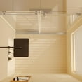 thumbnail image 5 of Huloretions Shower Door,Modern Frameless Shower Door in Stainless Steel 60"Wx76"H(8mm),Tempered Glass Shower Doors with Seal Strip Parts and Handle,Easy Sliding Shower Door Easy to Clean, 5 of 8