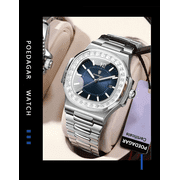 POEDAGAR Luxury Man Quartz Watch Square Watch For Men Waterproof Luminous Date Stainless Steel Mens Watches Sports Clock