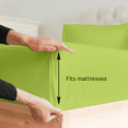 thumbnail image 3 of Premier Colorful Queen Sheet Set, Microfiber 16 Inch Deep Pocket 4 Piece Bed Sheet - Lime Green, 3 of 6