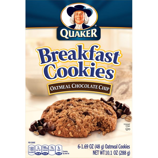 Quaker Breakfast Cookies Oatmeal Chocolate Chip, 6 ct