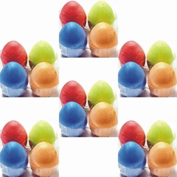 Bundle of 6 Packs - Yoobi Egg-Shaped Non-Toxic Color Washable Sidewalk Chalks (4 Pack)