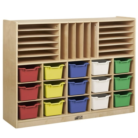 Multi-Section Storage Cabinet with 15 Bins -
