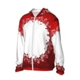 thumbnail image 2 of Pofeuu Winter Christmas Snowflake Print Sun Protection Outdoor Lightweight Full Zip UV Cooling Hoodie Long Sleeve Summer Clothing for Outdoor Hiking-Small, 2 of 5