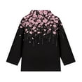thumbnail image 4 of Psesaysky Girls Cherry Blossom Pink Print Long Sleeve Shirts with Stand-up Collar Half Zip Pullover Quick Dry Athletic Workout Tops for Kids Sport Performance Clothes 6-7 Years, 4 of 6