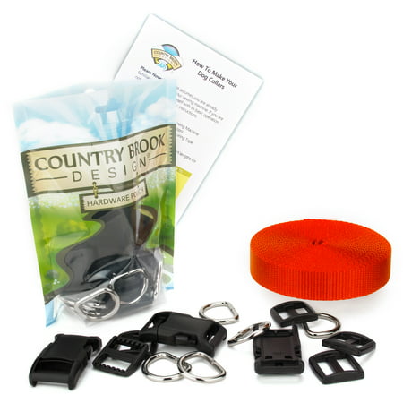Country Brook Design® 1 Inch Deluxe Dog Collar Kit with Nylon Webbing