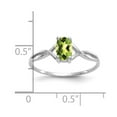 thumbnail image 3 of 14K White Gold Ring Band Birthstone (08) August Peridot Oval Green, 3 of 5