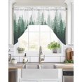 thumbnail image 2 of Green Ombre Kitchen Swag Valance for Window,Rod Pocket Short Kitchen Curtains&nbsp;36 Inch Length,Primeval Forest Modern Abstract Art Aesthetics Swag Topper Small Window Treatment for Cafe Bathroom, 2 of 6
