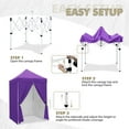 thumbnail image 6 of EAGLE PEAK 5 x 5 ft Straight Leg Outdoor Portable Canopy Tent with 4 Removable Sunwall,Purple, 6 of 10