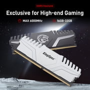 KingSpec DDR5 Computer Memory 32GB(2×16GB) 6000MHz RAM Desktop Memory PC Memories Module Gaming Memory Computer Silver White