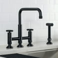 thumbnail image 2 of Kraus Urbix™ Industrial Bridge Kitchen Faucet with Side Sprayer in Matte Black, 2 of 12