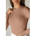thumbnail image 2 of Fall Clothes Womens Crewneck Ribbed Long Sleeve Shirts Slim Fitted Tee Casual Basic Tshirt Top, 2 of 4
