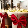 thumbnail image 6 of Cinvoph Velvet Christmas Red Chair Bow Sashes Elastic Chair Bows Festive Decor for Christmas Banquet Wedding Home Holiday Party Event, Stretch Chair Bows Decor, 6 of 9