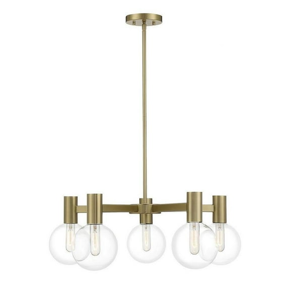 5 Light Chandelier in Modern Style-10 inches Tall and 28 inches Wide-Warm Brass Finish Bailey Street Home 159-Bel-4953246