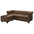 thumbnail image 1 of vidaXL L-shaped Chesterfield Sofa Artificial Leather Brown, 1 of 5