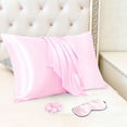 thumbnail image 1 of PiccoCasa Set of 2 King Satin Pillowcase Durable&Soft Zippered Pink, 1 of 7