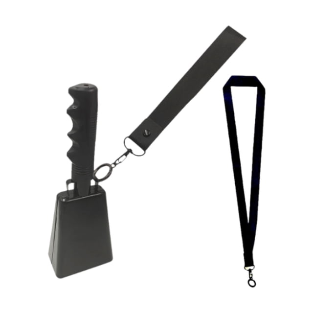BELOVING Cowbell Decorative Hand Bell Call Cheering Bell for School Birthday Concerts black