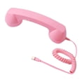 thumbnail image 2 of Bunblic Retro Phone with Noise Reduction, Built-in , Wired Connection, Volume Control, Comfortable Grip, High-Quality Materials, Touch Control Pink, 2 of 8