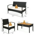 thumbnail image 3 of Costway 4PCS Patio Rattan Furniture Set Sofa Chair Coffee Table W/ Cushion White, 3 of 10