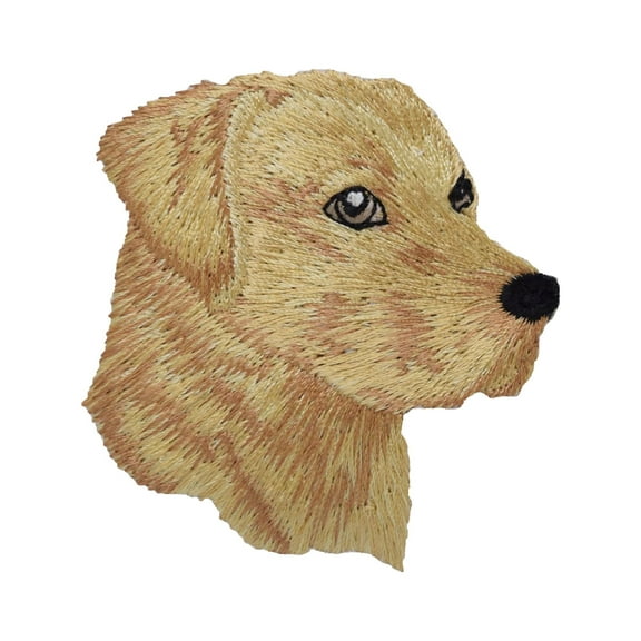 Yellow Lab - Head - Dog - Pets - Labrador Retriever - Iron on Embroidered Patch Applique
