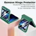 thumbnail image 3 of for Motorola Razr+ 2023 Case with Integrated Glass Screen Protector, [Removal Hinge Protection] Full Coverage Slim Hard PC Cover Scratch-Resistant Phone Case for Moto Razr Plus 2023 - Green, 3 of 12