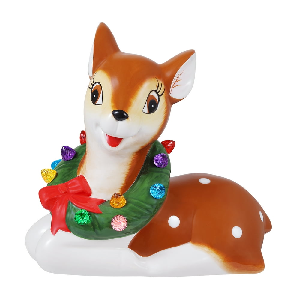 Mr. Christmas LED Multicolor Ceramic Reindeer, 9"