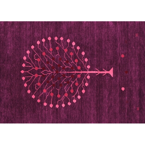 Ahgly Company Indoor Rectangle Abstract Pink Contemporary Area Rugs, 7' x 10'