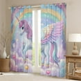 thumbnail image 2 of Unicorn Curtains Rainbow Unicorn 30%-50% Blackout Curtains Galaxy Stars Fantasy Decor Bedroom Curtains Kawaii Unicorn Window Curtains Blue Purple Gradient Curtains,2 Panels 2 Panels,(42Wx63L), 2 of 5