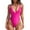 Hot Pink A, variant on Zando V Neck Cheeky One Piece Swimsuits for Women High Cut Thong Bathing Suit for Women Tummy Control Swim Romper Lady Black L