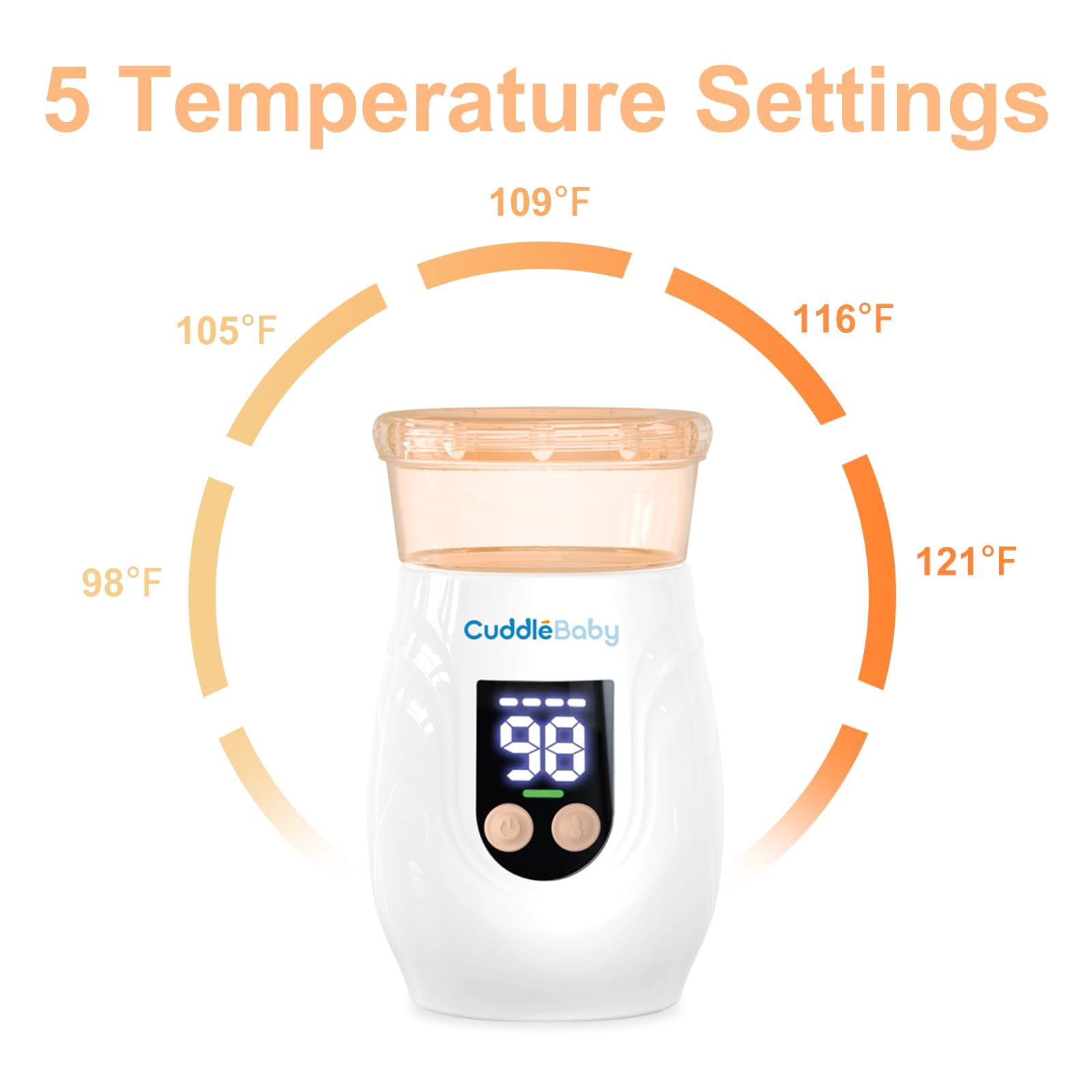 Portable Bottle Warmer for Travel, Cordless Baby Bottle Warmer, Rechargeable Bottle Warmer, Fast Heating, White